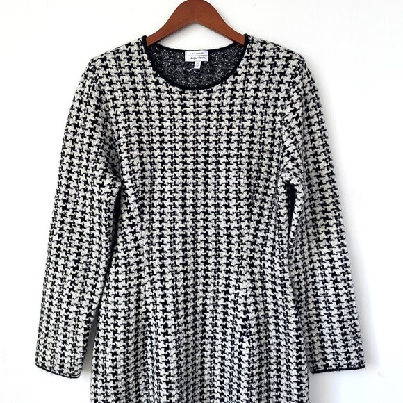 & Other Stories Wool Alpaca Blend Houndstooth Dress Black White - Picture 8 of 14